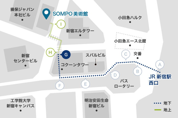 エレベーターが見えたら乗車し、1Fを指定してください
