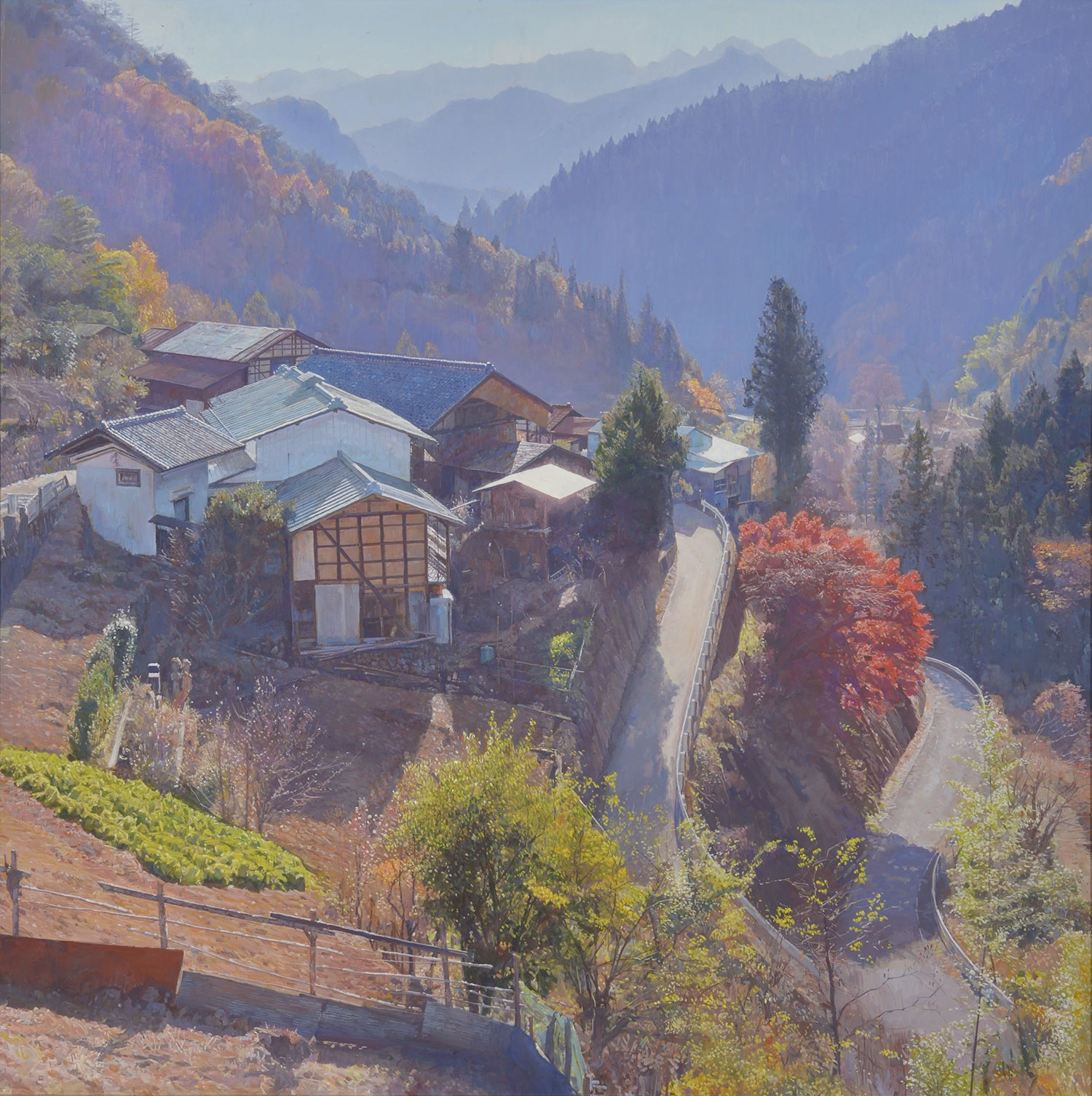 山の集落（秋）