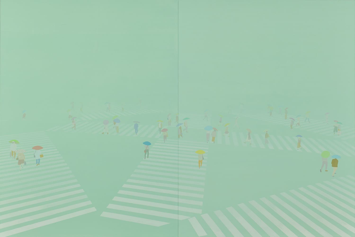 交差点に雨
