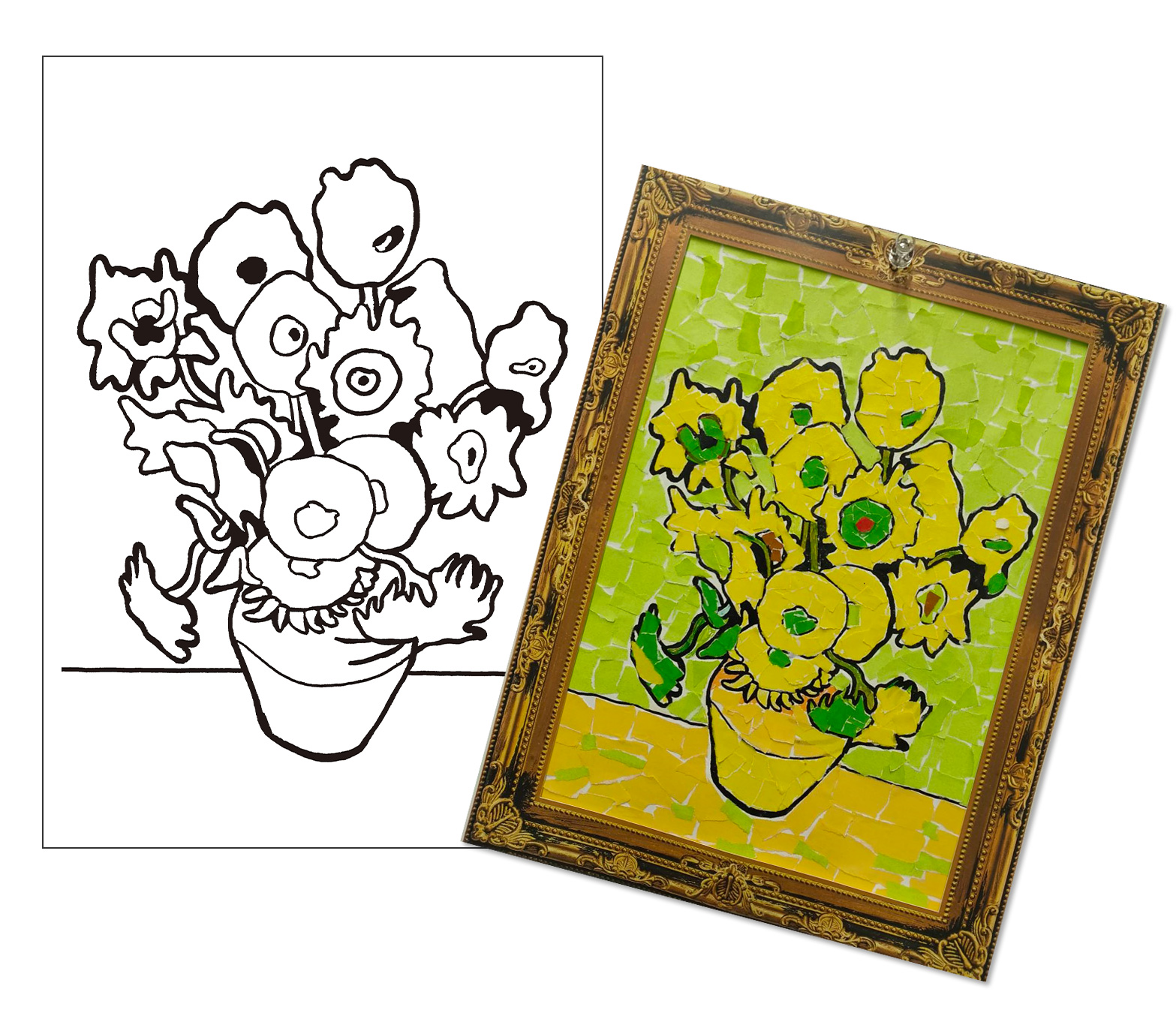 模写　山下清　題目　【　つゆ草図　】　キャンバスのみ　帝国美術会シール手描き作品 模写 山下清 題目 【 つゆ草図 】 キャンバスのみ 帝国美術会