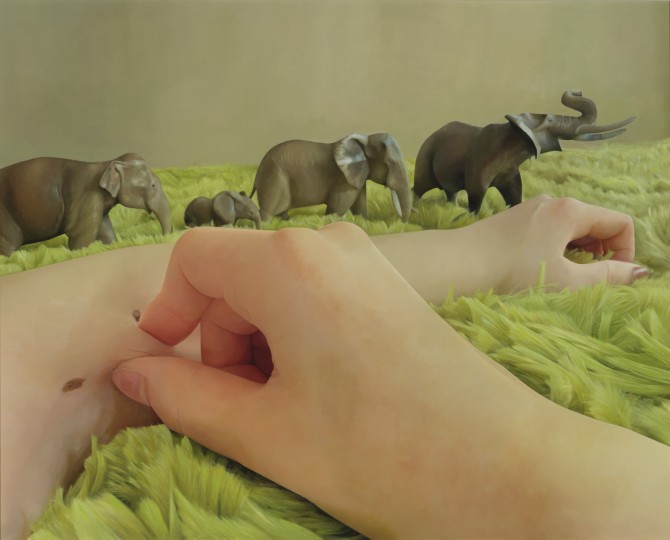 伊藤 陽々咲《群れ》2025年 油彩・カンヴァス 130.3×162cm